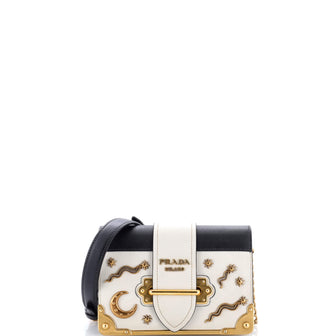 Prada Cahier Crossbody Bag Embellished Leather Small