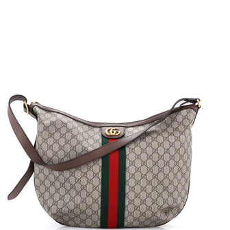 Gucci Ophidia Half Moon Hobo GG Coated Canvas Large