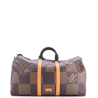 Louis Vuitton Nigo Keepall Bandouliere Bag Limited Edition Giant Damier and Monogram Canvas 50