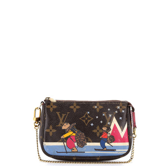 Louis Vuitton Pochette Accessoires Limited Edition Christmas Animation Monogram Canvas Mini