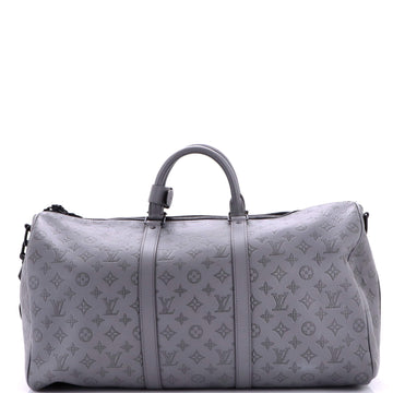 Louis Vuitton Keepall Bandouliere Bag Monogram Shadow Leather 50