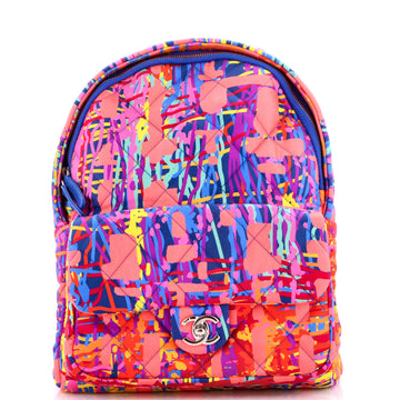 Chanel CC Pocket Backpack Quilted Printed Foulard Medium