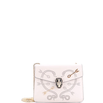 Bvlgari Serpenti Forever Shoulder Bag Embellished Leather Small