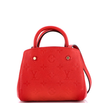 Louis Vuitton Montaigne Handbag Monogram Empreinte Leather Nano