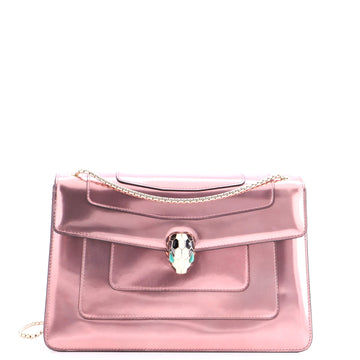 Bvlgari Serpenti Forever Shoulder Bag Metallic Leather Medium