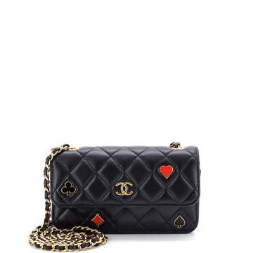 Chanel Coco Casino Flap Phone Holder with Chain Quilted Lambskin