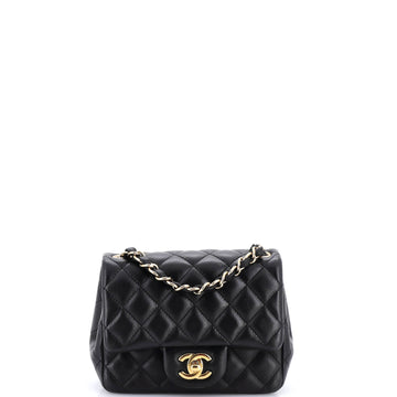 Chanel Square Classic Single Flap Bag Quilted Lambskin Mini