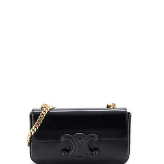 Celine Triomphe Chain Shoulder Bag Leather Small
