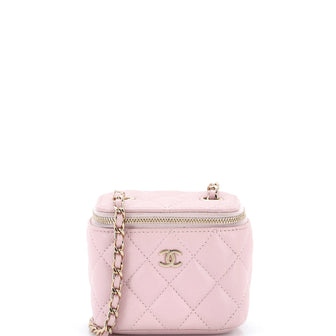 Chanel Classic Vanity Case with Chain Quilted Caviar Mini