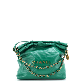 Chanel 22 Chain Hobo Quilted Calfskin Small