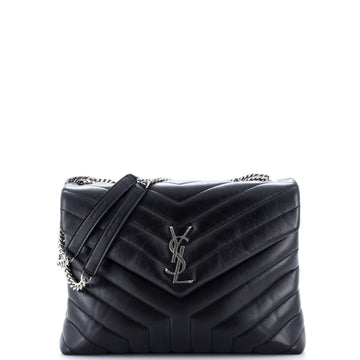 Saint Laurent Loulou Shoulder Bag Matelasse Chevron Leather Medium