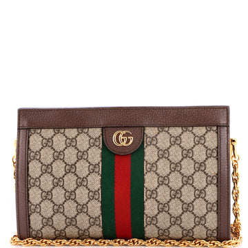Gucci Ophidia Chain Shoulder Bag GG Coated Canvas Small