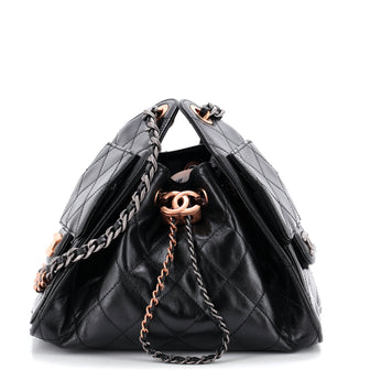 Chanel 25 Hobo Bag Quilted Shiny Crumpled Calfskin Mini