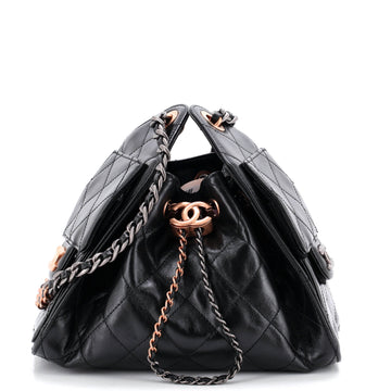 Chanel 25 Hobo Bag Quilted Shiny Crumpled Calfskin Mini