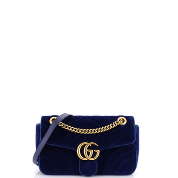 Gucci GG Marmont Flap Bag Matelasse Velvet Small
