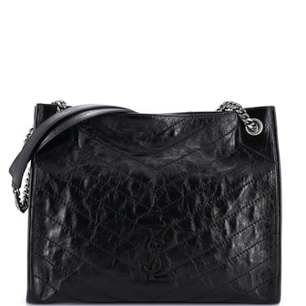 Saint Laurent Niki Shopping Tote Matelasse Chevron Leather Medium