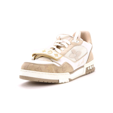 Louis Vuitton Men's LV Trainer Velcro Sneakers Monogram Denim and Leather with Mesh