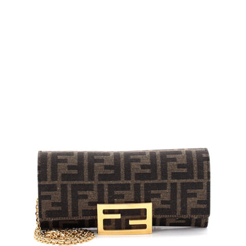 Fendi Baguette Continental Wallet on Chain FF Jacquard Fabric