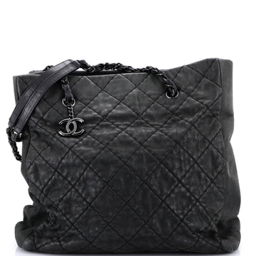Chanel CC Charm Expandable Tote Quilted Leather Medium