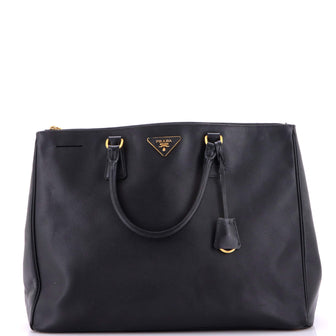 Prada Double Zip Lux Convertible Tote Saffiano Leather XL