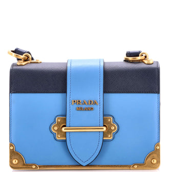 Prada Cahier Crossbody Bag Leather and Saffiano Leather Small