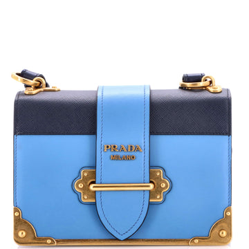 Prada Cahier Crossbody Bag Leather and Saffiano Leather Small