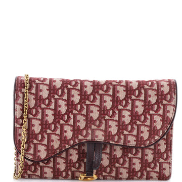 Christian Dior Saddle Chain Clutch Oblique Canvas
