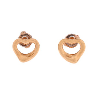 Tiffany & Co. Elsa Peretti Open Heart Earrings 18K Rose Gold 11mm