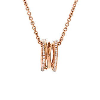 Bvlgari B.Zero1 Open Design Legend Zaha Hadid Pendant Necklace 18K Rose Gold with Diamonds