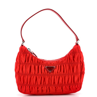 Prada Hobo Tessuto Gaufre with Saffiano Mini