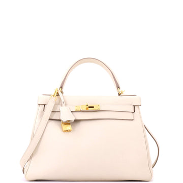 Hermes Kelly Handbag Light Togo with Gold Hardware 28
