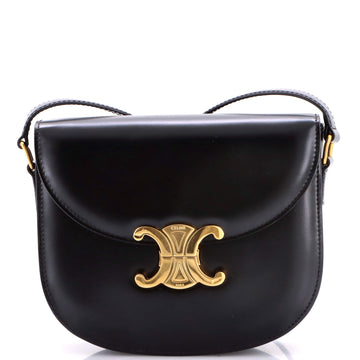 Celine Triomphe Besace Clea Flap Bag Leather