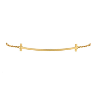 Tiffany & Co. T Smile Chain Bracelet 18K Yellow Gold Medium
