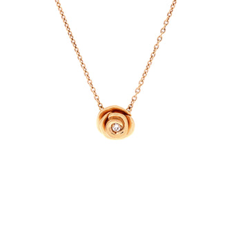 Christian Dior Rose Couture Pendant Necklace 18K Rose Gold with Diamonds