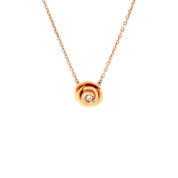 Christian Dior Rose Couture Pendant Necklace 18K Rose Gold with Diamonds