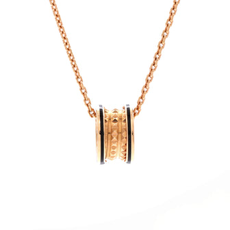 Bvlgari B.Zero 1 Rock Round Pendant Necklace 18K Rose Gold with Ceramic Small