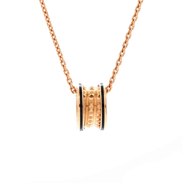 Bvlgari B.Zero 1 Rock Round Pendant Necklace 18K Rose Gold with Ceramic Small