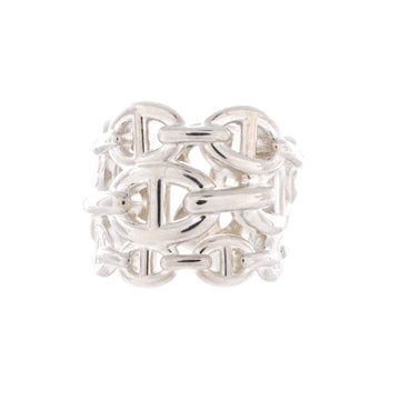 Hermes Chaine d'Ancre Enchainee Ring Sterling Silver GM