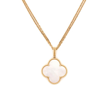 Van Cleef & Arpels Magic Alhambra Long Necklace 18K Yellow Gold and Mother of Pearl