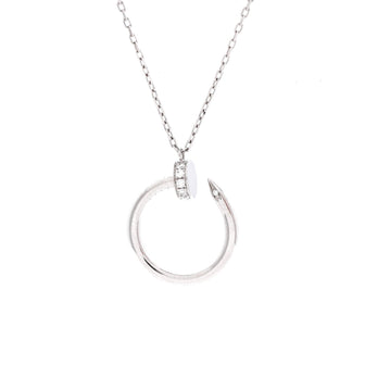 Cartier Juste un Clou Pendant Necklace 18K White Gold with Diamonds