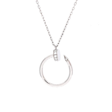 Cartier Juste un Clou Pendant Necklace 18K White Gold with Diamonds