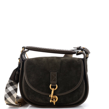 Burberry B Clip Messenger Bag Suede Small