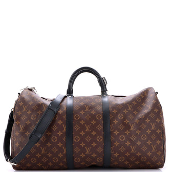 Louis Vuitton Keepall Bandouliere Bag Macassar Monogram Canvas 55