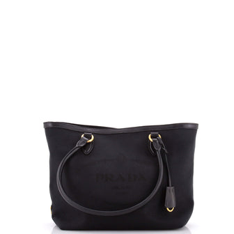 Prada Logo Open Tote Canvas Small