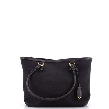 Prada Logo Open Tote Canvas Small