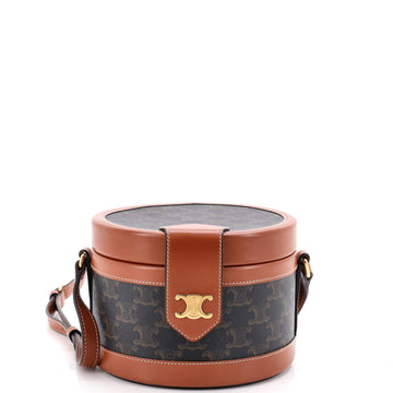 Celine Tambour Bag Triomphe Coated Canvas Medium