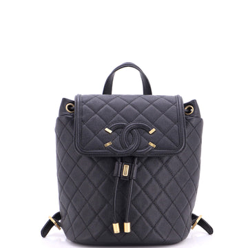 Chanel Filigree Backpack Quilted Caviar Small