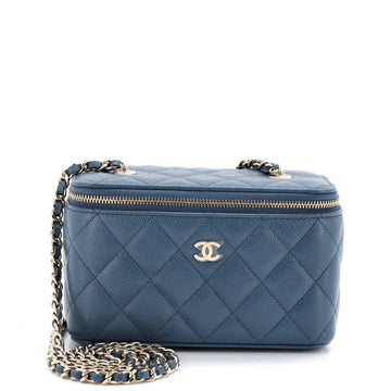 Chanel Classic Vanity Case with Chain Quilted Caviar Small