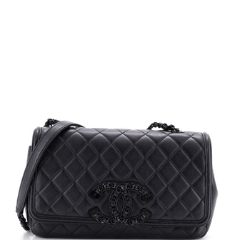 Chanel Filigree Flap Bag Quilted Lambskin with Chain Detail Medium