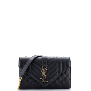 Saint Laurent Classic Monogram Envelope Satchel Mixed Matelasse Leather Small